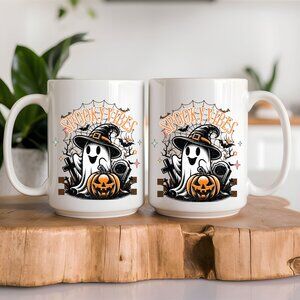 Spooky Vibes Halloween Large Cup with Latte Spoon